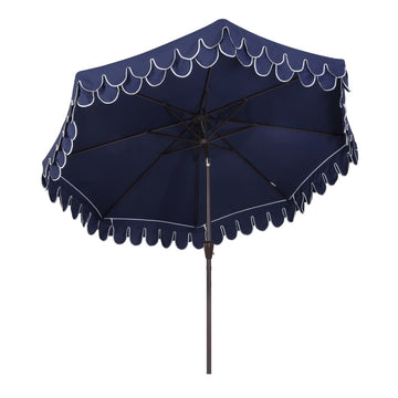 Tracy 9 ft. Classic MidCentury Scalloped Fringe Market Patio Umbrella